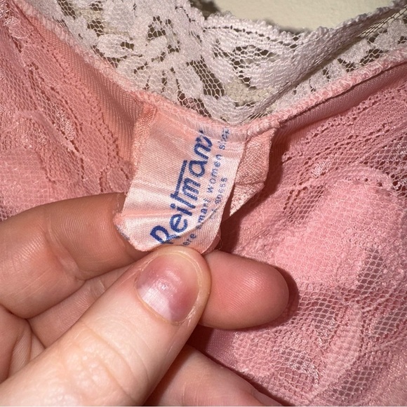 Women’s Reitman’s Brand Vintage Elegant Pink Lace Slip Nightgown Dress Size M - Picture 7 of 16